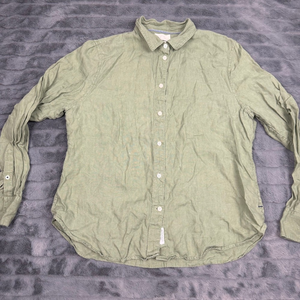 J.Crew Baird McNutt Irish Linen Slim Fit Button Down Shirt Sage Green Mens M